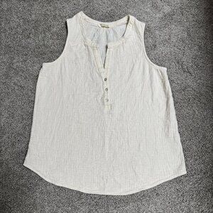 LOVESTITCH Tank Top Henley - Size S - Off-white - Like new